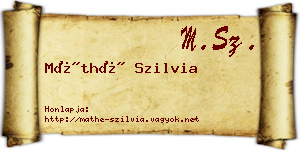 Máthé Szilvia névjegykártya