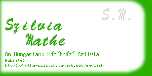 szilvia mathe business card